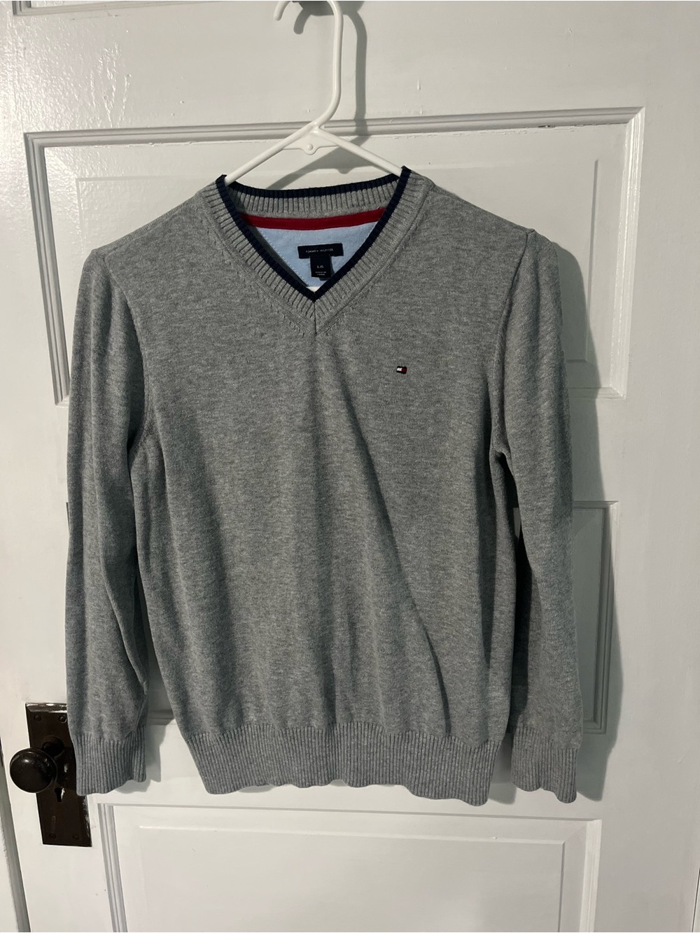 Tommy Hilfiger boy’s Gray V-Neck Sweater